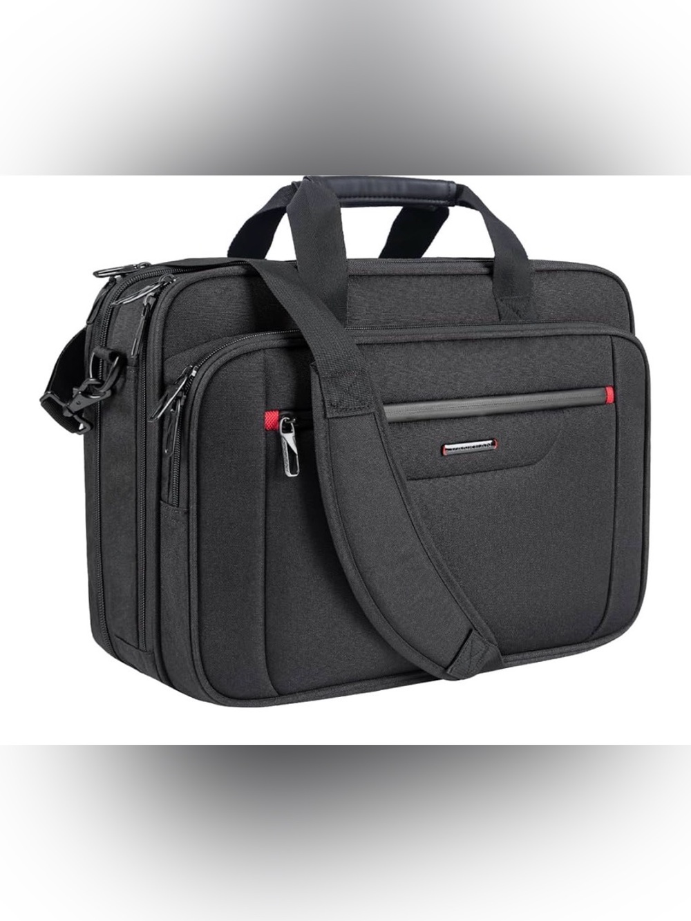 Vankean NWT Black Expandable Laptop Briefcase Work Bag